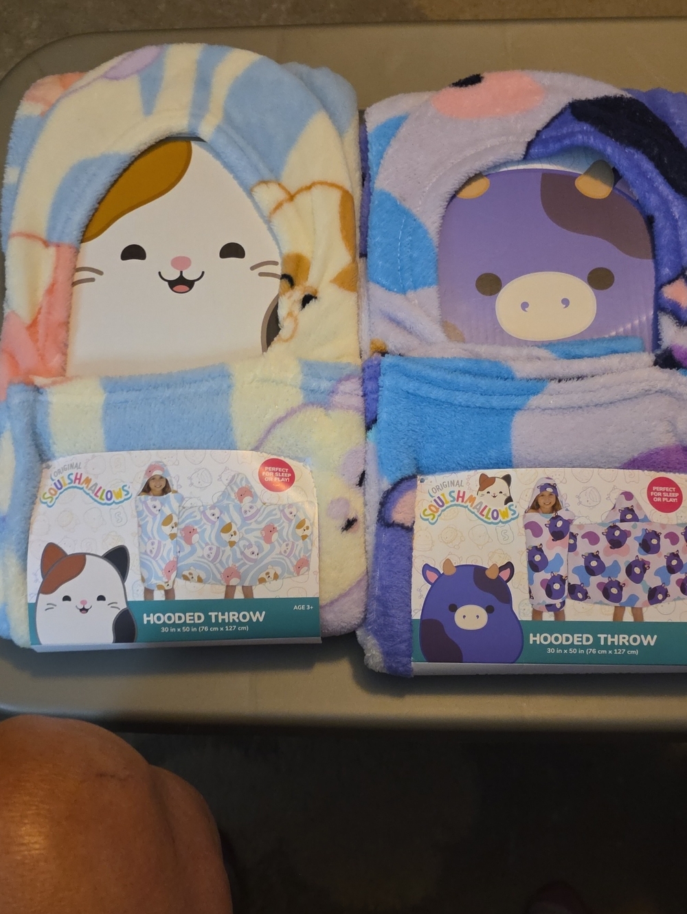 Squishmallows Hooded Throw Blanket - Pastel Blue, Purple, Pink, Yellow
